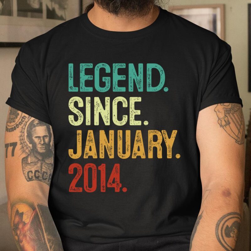 10 Years Old Legend Since January 2014 10Th Birthday Unisex T-Shirt Cotton Tee