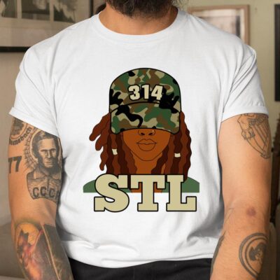 314 Stl _ St. Louis Black Woman Locs Unisex T-Shirt Cotton Tee