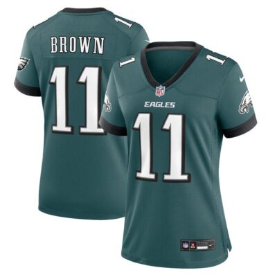 A.J. Brown Philadelphia Eagles Women Team Game Jersey - Midnight Green