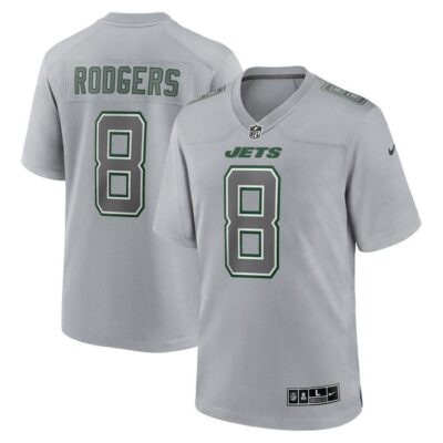 Aaron Rodgers New York Jets Atmosphere Fashion Game Jersey - Heather Gray