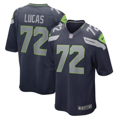 Abraham Lucas Seattle Seahawks Game Player Jersey - College Navy