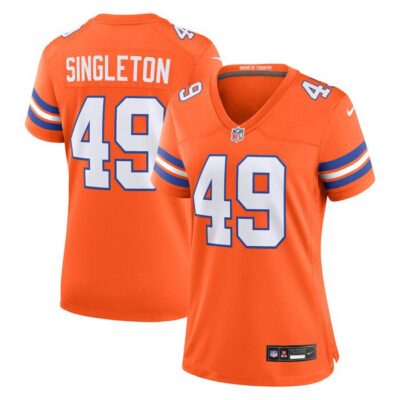 Alex Singleton Denver Broncos Women Mile High Collection 1977 Throwback Player Game Jersey - Orange