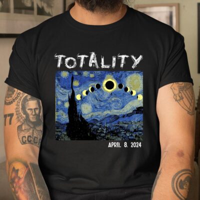 Art Solar Eclipse 2024 Totality April 8 Unisex T-Shirt Cotton Tee