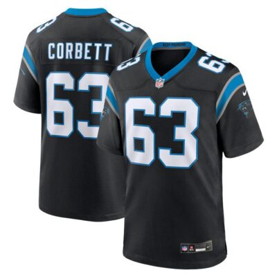 Austin Corbett Carolina Panthers Team Game Jersey - Black