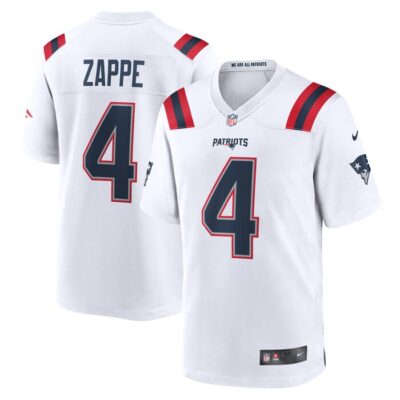 Bailey Zappe New England Patriots Game Player Jersey - White