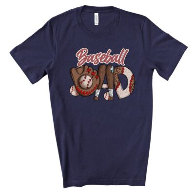 Baseball Dad Tee Baseball Dad With Glove And Bats Ball Unisex T-Shirt Cotton Tee