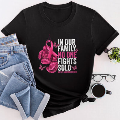 Breast Cancer Support Family Women Breast Cancer Awareness Unisex T-Shirt Cotton Tee THM1059