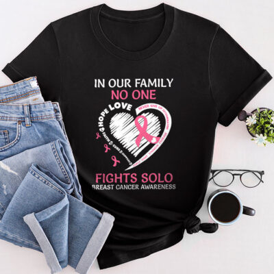 Breast Cancer Support Family Women Breast Cancer Awareness Unisex T-Shirt Cotton Tee THM1060