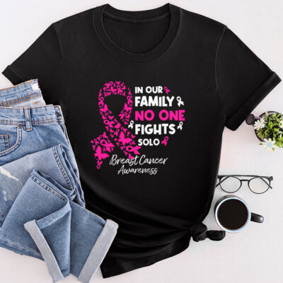 Breast Cancer Support Family Women Breast Cancer Awareness Unisex T-Shirt Cotton Tee THM1061