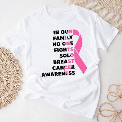 Breast Cancer Support Family Women Breast Cancer Awareness Unisex T-Shirt Cotton Tee THM1062