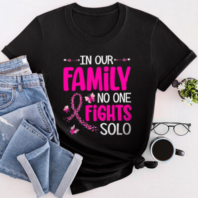 Breast Cancer Support Family Women Breast Cancer Awareness Unisex T-Shirt Cotton Tee THM1075