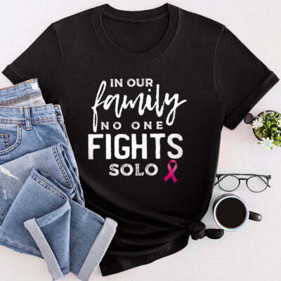 Breast Cancer Support Family Women Breast Cancer Awareness Unisex T-Shirt Cotton Tee THM1076