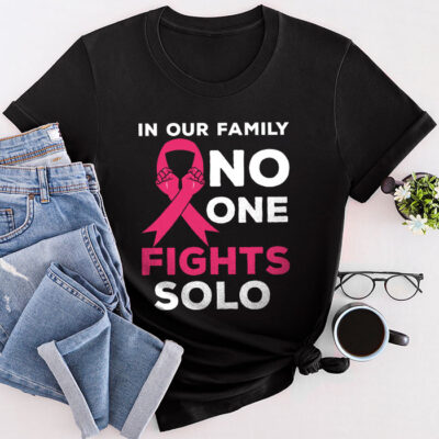 Breast Cancer Support Family Women Breast Cancer Awareness Unisex T-Shirt Cotton Tee THM1077