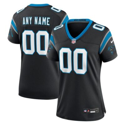 Carolina Panthers Women Custom Game Jersey - Black