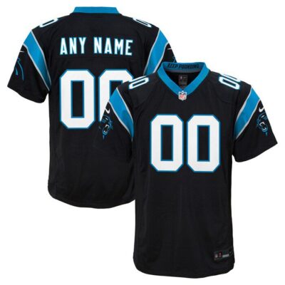 Carolina Panthers Youth Custom Game Jersey - Black