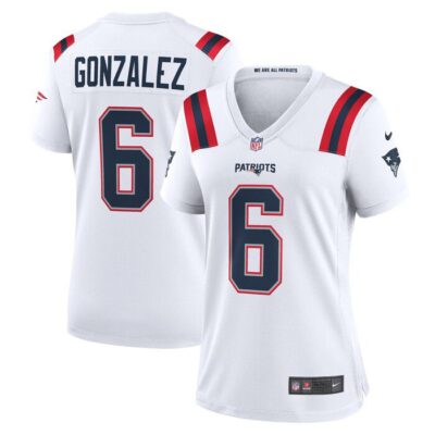 Christian Gonzalez New England Patriots Women Game Jersey - White