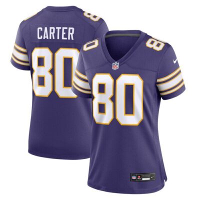 Cris Carter Minnesota Vikings Women Classic Retired Player Game Jersey - Purple