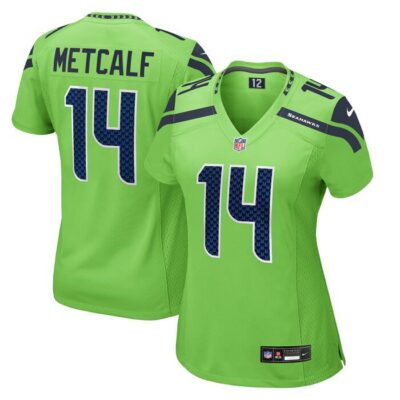 DK Metcalf Seattle Seahawks Women Game Jersey - Neon Green