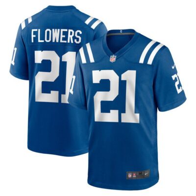 Dallis Flowers Indianapolis Colts Game Jersey - Royal