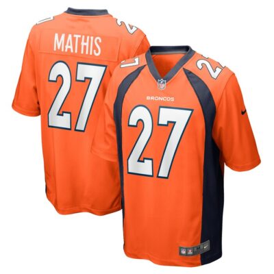 Damarri Mathis Denver Broncos Game Player Jersey - Orange