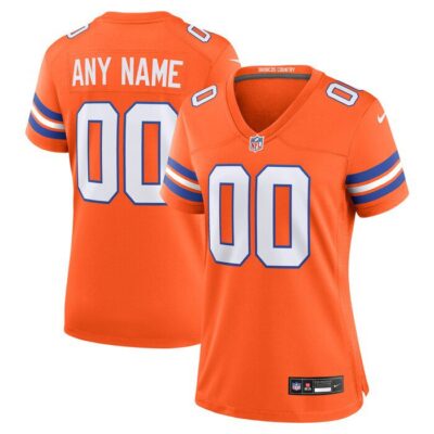 Denver Broncos Women Mile High Collection 1977 Throwback Custom Game Jersey - Orange