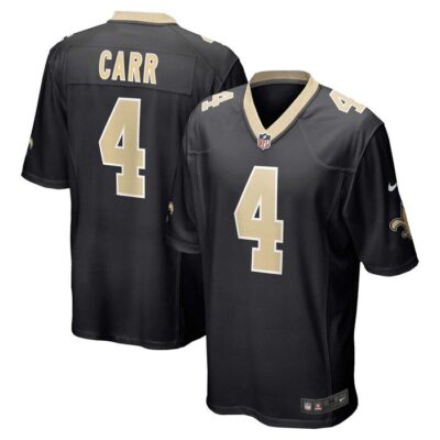 Derek Carr New Orleans Saints Game Jersey - Black