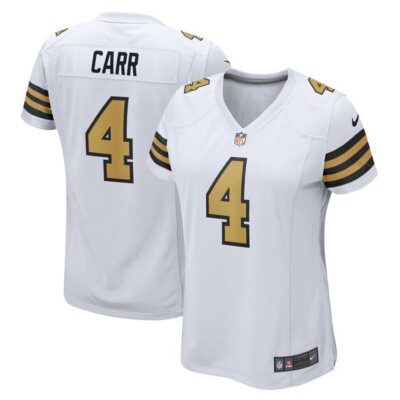 Derek Carr New Orleans Saints Women Alternate Game Jersey - White