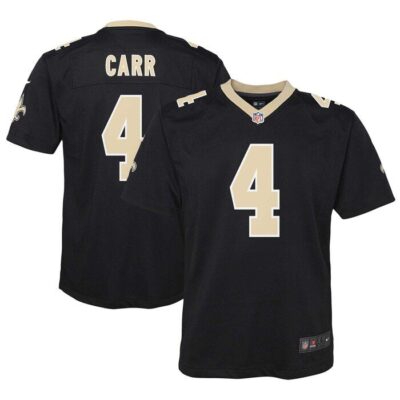 Derek Carr New Orleans Saints Youth Game Jersey - Black