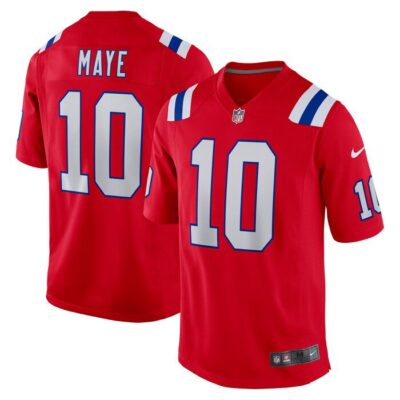 Drake Maye New England Patriots 2024 NFL Draft First Round Pick Player Game Jersey - Red