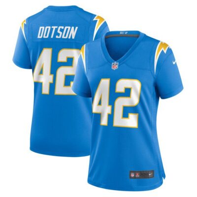 Elijah Dotson Los Angeles Chargers Women Team Game Jersey - Powder Blue