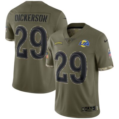 Eric Dickerson Los Angeles Rams Salute To Service Retired Player Limited Jersey - Olive