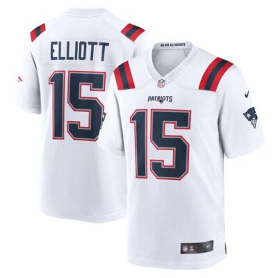 Ezekiel Elliott New England Patriots Game Player Jersey - White