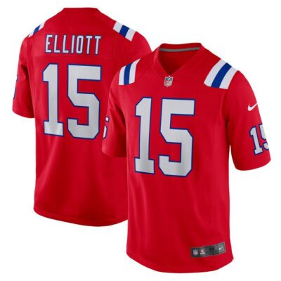 Ezekiel Elliott New England Patriots Male Adult Alternate Game Player Jersey - Red