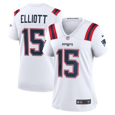 Ezekiel Elliott New England Patriots Women Game Player Jersey - White