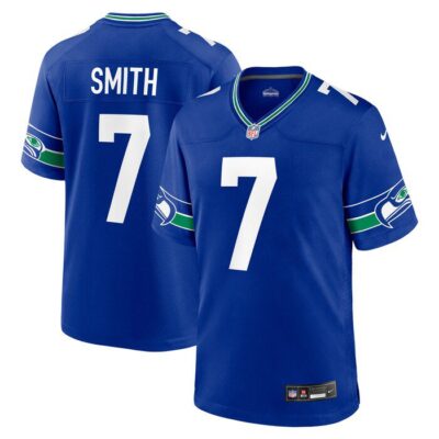 Geno Smith Seattle Seahawks Throwback Player Game Jersey - Royal