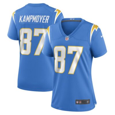 Hunter Kampmoyer Los Angeles Chargers Women Game Player Jersey - Powder Blue