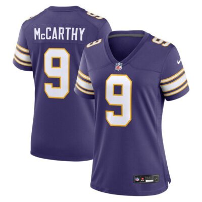 J.J. McCarthy Minnesota Vikings Women 2nd Alternate 2024 NFL Draft First Round Pick Player Game Jersey - Purple