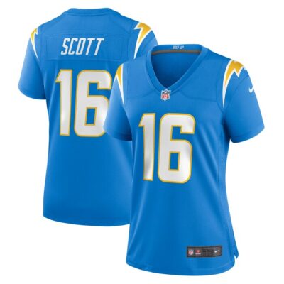 JK Scott Los Angeles Chargers Women Game Jersey - Powder Blue