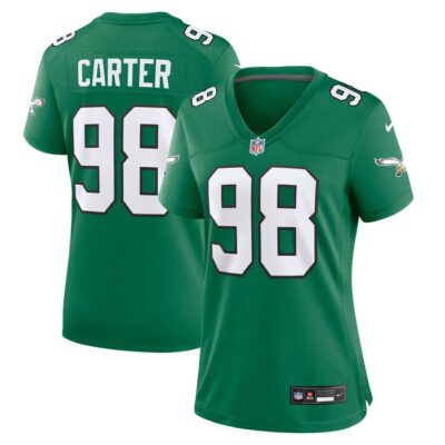 Jalen Carter Philadelphia Eagles Women Alternate Game Jersey - Kelly Green