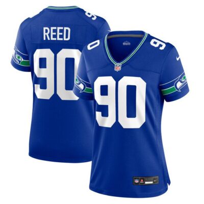 Jarran Reed Seattle Seahawks Women Throwback Player Game Jersey - Royal