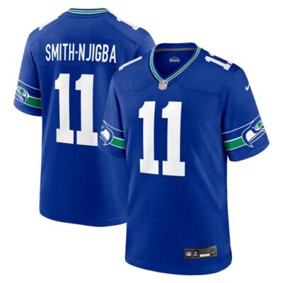 Jaxon Smith-Njigba Seattle Seahawks Throwback Player Game Jersey - Royal