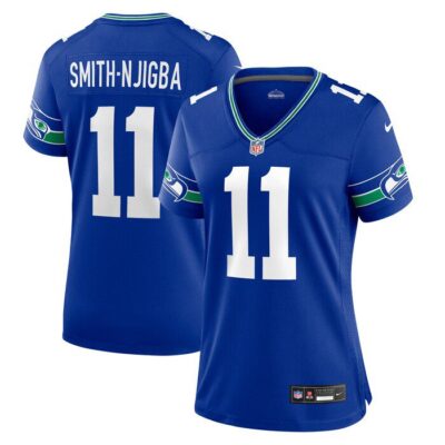 Jaxon Smith-Njigba Seattle Seahawks Women Throwback Player Game Jersey - Royal