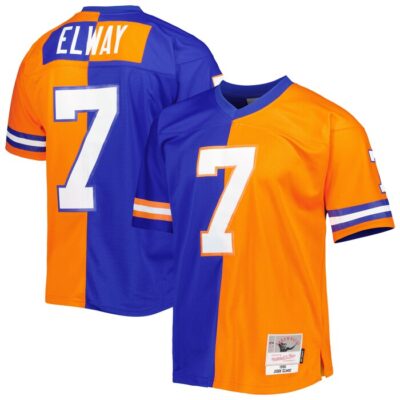 John Elway Denver Broncos Mitchell & Ness 1990 Split Legacy Replica Jersey - Royal/Orange