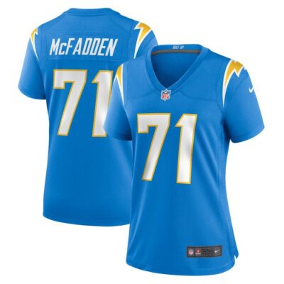 Jordan McFadden Los Angeles Chargers Women Team Game Jersey - Powder Blue