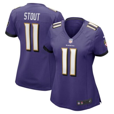 Jordan Stout Baltimore Ravens Women Player Game Jersey - Purple