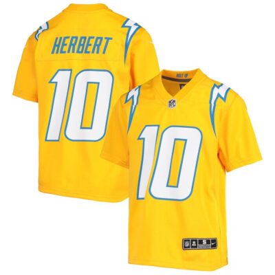 Justin Herbert Los Angeles Chargers Youth Inverted Team Game Jersey - Gold