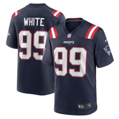 Keion White New England Patriots Team Game Jersey - Navy