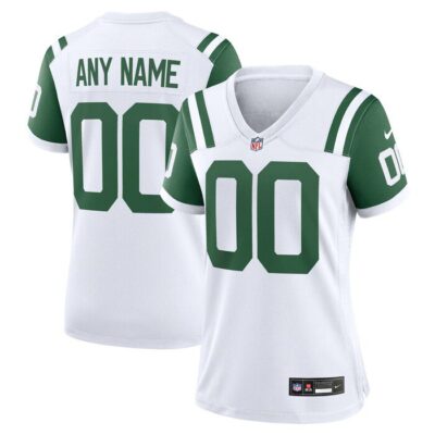 New York Jets Women Classic Alternate Custom Replica Jersey - White