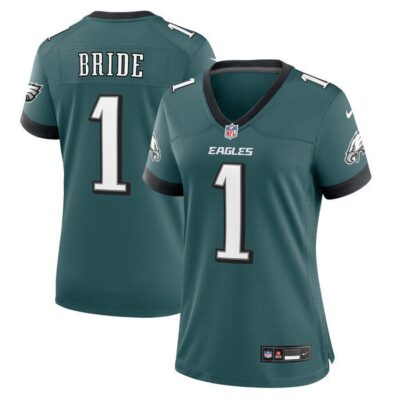 Number 1 Bride Philadelphia Eagles Women Game Jersey - Midnight Green