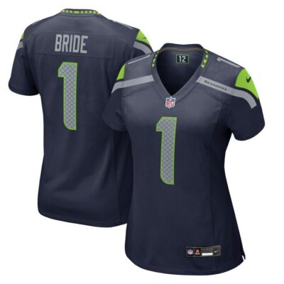 Number 1 Bride Seattle Seahawks Women Game Jersey - College Navy